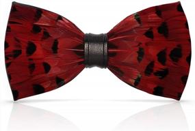 img 4 attached to Handcrafted Feather Bow Ties For Fashion-Forward Men - Perfect For Weddings & Romantic Dates.