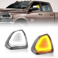 switchback mirror lights turn signal light left and right led side mirror lamps clear cover lens for 68302828aa 68302829aa compatible with 2010-2018 do dge ram 1500 2500 3500 4500 5500 (white/yellow) логотип