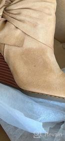 img 7 attached to Winter Chic: Fashare Women'S Bow Knot Wedge Booties With Stacked Heels For Ankle-Length Style