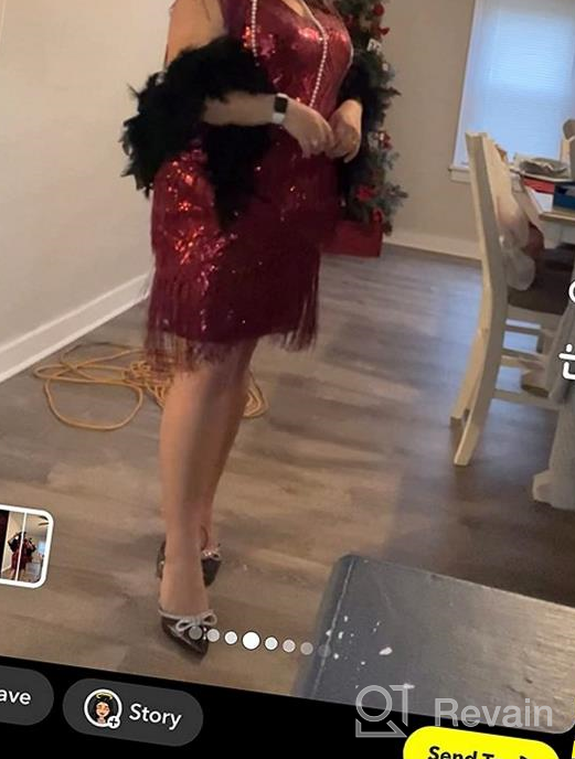 img 1 attached to 💃 Vintage Art Deco Dress - BABEYOND Roaring 20s Sequins Beaded Dress with Long Fringes, Great Gatsby Flapper Dress review by Leslie Smith