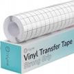 ivyne high tack transfer tape for cricut vinyl, 12'' x 25 ft black grid - strong grip roll for crafting stickers, signs, mugs, and home décor logo