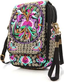 img 3 attached to Stylish Embroidery Flowers Crossbody Messenger Cellphone Women's Handbags & Wallets – Chic and Practical Crossbody Bags