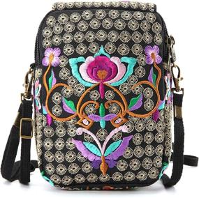 img 2 attached to Stylish Embroidery Flowers Crossbody Messenger Cellphone Women's Handbags & Wallets – Chic and Practical Crossbody Bags