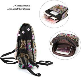 img 1 attached to Stylish Embroidery Flowers Crossbody Messenger Cellphone Women's Handbags & Wallets – Chic and Practical Crossbody Bags