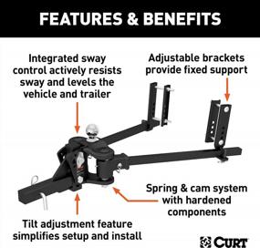 img 2 attached to Get Ultimate Towing Stability With CURT TruTrack Weight Distribution Hitch & Sway Control - Up To 10K Capacity, 2-Inch Shank & 2-5/16-Inch Ball - In Sleek Black Design