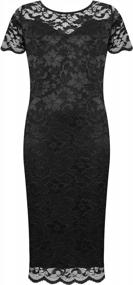 img 2 attached to Lace-Lined Midi Dress With Short Sleeves For Plus Size Women
