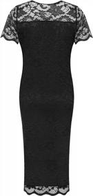 img 1 attached to Lace-Lined Midi Dress With Short Sleeves For Plus Size Women