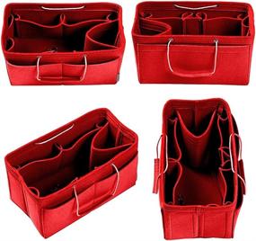 img 2 attached to Organizer Multi Pocket Handbag Insert Handles Women's Accessories : Handbag Accessories