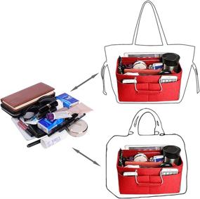 img 1 attached to Organizer Multi Pocket Handbag Insert Handles Women's Accessories : Handbag Accessories