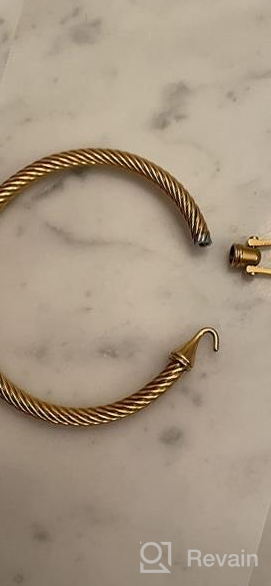 img 1 attached to 💎 Dorriss Buckle Bangle Cable Wire Bracelets - Fashionable Jewelry Gifts for Women, Best Friends, and Sisters review by Lindsey Wright