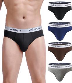 img 4 attached to Men'S Cotton Stretch Underwear Support Briefs - Wirarpa Multipack With Wide Waistband