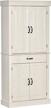 white kitchen pantry cabinet - homcom 71" tall storage cabinet with four doors, two large cabinets, and a wide drawer for dining room and kitchen organization logo