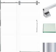 transolid teegan semi-frameless sliding barn shower door with fixed panel in polished chrome, 56.5-59" w x 80" h logo