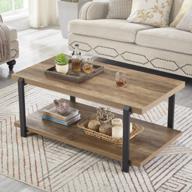 rustic oak wood and metal industrial coffee table with shelf for living room by foluban - perfect cocktail table for modern homes логотип