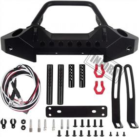 img 3 attached to INJORA RC Front Bumper Metal With LED Lights For 1/10 Crawler Axial SCX10 90046 SCX10 III AXI03007 TRX-4