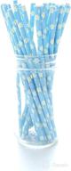 🌼 25 pack of blue daisies flower straws - ideal for summer parties, floral weddings - blue daisy flower party supplies logo