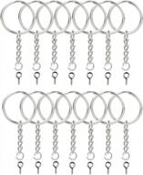 kingforest 100 pack silver metal split key rings с цепочками, длиной 1 дюйм, прыгающими кольцами и винтовыми булавками для брелоков и изготовления ювелирных изделий логотип