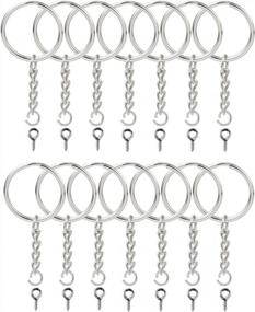 img 4 attached to Kingforest 100 Pack Silver Metal Split Key Rings With Chains, 1 Inch Length, Jump Rings, And Screw Eye Pins For Keychains And Jewelry Making