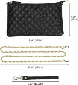img 1 attached to YALUXE Clutch Wristlet Leather Shoulder Women's Handbags & Wallets via Wristlets