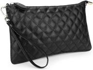 yaluxe clutch wristlet leather shoulder women's handbags & wallets via wristlets logo