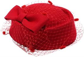 img 2 attached to 💍 Pillbox Fascinator Beret: Elegant Women's Accessory for Weddings, Church, and Special Occasions