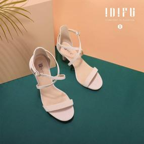 img 2 attached to Chic And Comfortable Wedding Shoes For Women - IDIFU 3 Inch Ankle Strap Strappy Heels