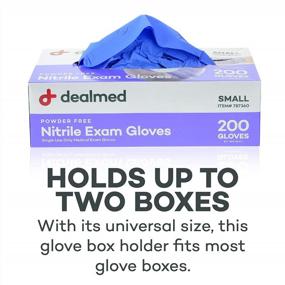 img 3 attached to Dealmed Double Glove Box Holder – Holds Medical Exam Gloves, Disposable Gloves, Nitrile Exam Gloves, Latex Gloves, Powder Coated Steel Horizontal Wire With Open Design