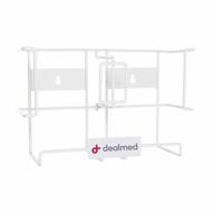 dealmed double glove box holder – holds medical exam gloves, disposable gloves, nitrile exam gloves, latex gloves, powder coated steel horizontal wire with open design logo