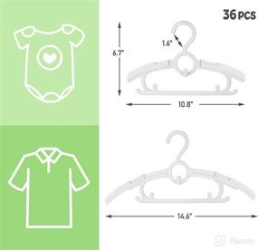 img 2 attached to 👶 HOUÍSM 36Pack Baby Hangers, Adjustable Children Clothes Hangers (11"-15"), Non-Slip and Extendable Space-Saving Kids Closet Hangers for Nursery, Kids, and Toddler - Suitable from Newborn to Teenagers