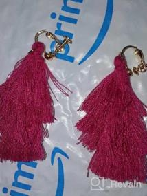 img 4 attached to 💃 Exquisite Handmade Tassel Tiered Clip-On Earrings - 4 Layers of Elegant Thread Drop Dangle Jewelry for Girls