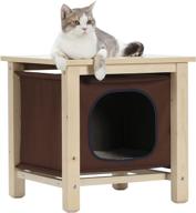 🐱 petsfit indoor cat house furniture: spacious hanging cat cave for small dogs and cats, featuring thicken wood panel and durable oxford cloth cover logo