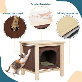 img 2 attached to 🐱 Petsfit Indoor Cat House Furniture: Spacious Hanging Cat Cave for Small Dogs and Cats, featuring Thicken Wood Panel and Durable Oxford Cloth Cover