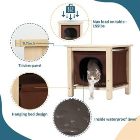img 1 attached to 🐱 Petsfit Indoor Cat House Furniture: Spacious Hanging Cat Cave for Small Dogs and Cats, featuring Thicken Wood Panel and Durable Oxford Cloth Cover