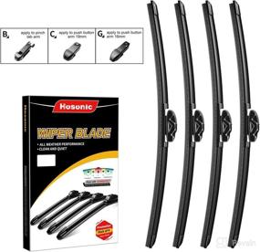 img 4 attached to HOSONIC 26”+22” Windshield Wiper Blades: All-weather, Durable, Double Service Life(Set of 4)