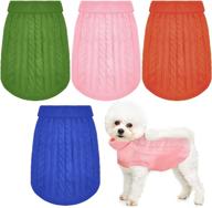 🐶 4 pieces small dog sweaters knitted winter dog clothes warm pet dog sweatshirt winter apparel for small to medium dogs (m) логотип