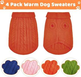 img 1 attached to 🐶 4 Pieces Small Dog Sweaters Knitted Winter Dog Clothes Warm Pet Dog Sweatshirt Winter Apparel for Small to Medium Dogs (M)