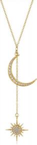 img 4 attached to Feximzl Women'S Gold Color Crystal Moon & Star Necklace Chain Jewelry Pendant Accessory