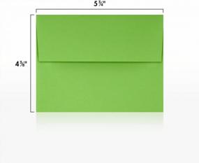 img 2 attached to Пригласительные конверты LUXPaper A2: потрясающий зеленый цвет Limelight для карточек 4 1/4 X 5 1/2, легко отделяемый и запечатываемый, квадратный клапан для печати - 50 шт. в упаковке!