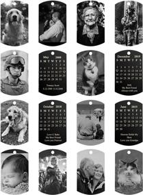 img 3 attached to Ориентированное на заказчика ожерелье бирки собаки нержавеющей стали с персонализированным календарем и гравировкой текста для мемориала или особых случаев
