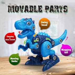 img 1 attached to STEM Обучающие игрушки-динозавры для мальчиков 3-7 лет с электрической дрелью - Tyrannosaurus Rex &amp; Triceratops Construction Building Xmas Идеи подарков на день рождения