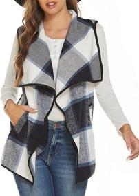 img 3 attached to Yacun Buffalo Cardigan Sleeveless Pockets Women's Clothing and Coats, Jackets & Vests