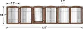 img 1 attached to 🐾 Unipaws 6 Panel Extra Wide Freestanding Walk Through Dog Gate: Sturdy Pet Playpen with Foldable Stairs Barrier for Indoor Use Only