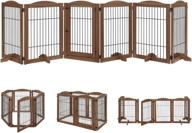 🐾 unipaws 6 panel extra wide freestanding walk through dog gate: sturdy pet playpen with foldable stairs barrier for indoor use only logo