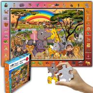 think2master animals of the savanna jungle safari 100 pieces jigsaw puzzle - fun educational toy for kids ages 4-8 - great gift idea for school & families! logo