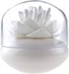 white lotus shape q-tips holder: stylish cotton swab organizer for bathroom decor & cosmetic storage logo