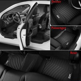 img 2 attached to 🔲 3W TPE Flooring: Custom Fit All-Weather Mats for Benz GLC 2016-2022 (1st & 2nd Row) - Full Set, Black