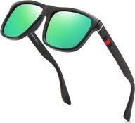 dubery retro square polarized sunglasses men women uv protection vintage driving fishing shades d001 logo