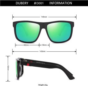 img 1 attached to DUBERY Retro Square Polarized Sunglasses Men Women UV Protection Vintage Driving Fishing Shades D001