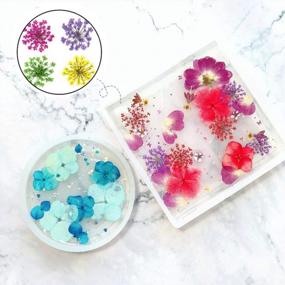 img 2 attached to Jatidne Resin Molds Coaster Silicone Molds For Resin Epoxy Casting Molds 4 Pieces Shapes With Flowers And Beads DIY Craft Making