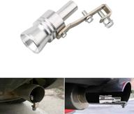 enhanced performance: upgraded blow-off valve turbo sound whistle 🔊 for universal aluminum exhaust pipe tailpipe bov valve simulator xl (silver) logo